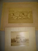 [FAR EAST / PHOTOGRAPHY] Large mounted photo of a BANGKOK sports team with clubhouse background, ca.