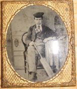 PHOTOGRAPHY / LANTERN SLIDES / CDVs. Box of assorted 19th century glass lantern slides, cased images