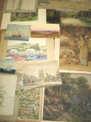 WATERCOLOURS, misc. 19th & 20th c. (Q).