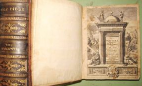 [BIBLES] The Holy Bible..., 4to, engr. pictorial title (M. Burghers sculp.), unpaginated OT ends