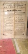 GIBRALTAR / CIRCUS / FREEMASONRY / THEATRE. 4 x silk broadsides in English and Spanish,