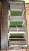 PHOTOGRAPHY / CARIBBEAN. Wooden box of 42 magic lantern slides of Barbados, Trinidad, Cartagena,