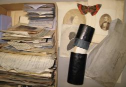 MANUSCRIPT LETTERS / EPHEMERA. Box of assorted letters etc, 19th century.