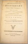 VOLTAIRE, The Philosophical Dictionary for the Pocket, 8vo, contemp. calf, L., Bladon, 1765.