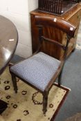 Two pairs of 19th century mahogany dining chairs.