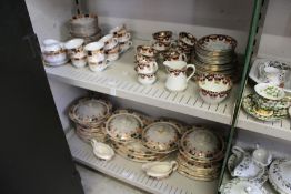 A quantity of late 19th century tea and dinner ware, decorated in Imari style.