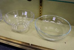 A Dartington Crystal clear glass bowl and similar bowl.