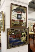 Two pub style advertising mirrors.