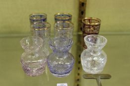 Decorative glass beakers etc.