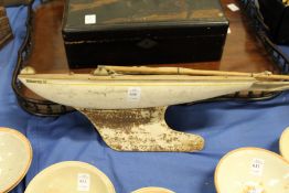 Painted pond yachts.