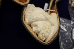 A Meerschaum pipe, boxed.