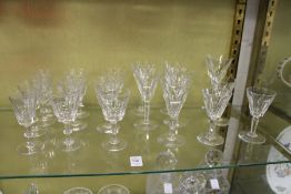 A quantity of Waterford cut glass drinking glasses.