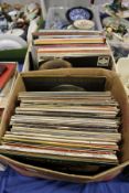 A large quantity of LP records.