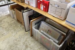 A large quantity of paintings and prints.