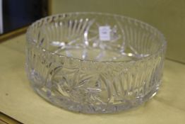 A large cut glass bowl.