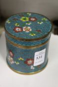 A cloisonne box and cover.
