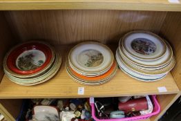 A quantity of Pratt ware decorated plates and bowls.
