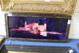 An abstract landscape scene, oil on canvas.