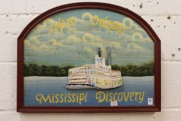 Carved and painted decorative sign.