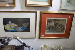 Russell Flint, two colour prints.