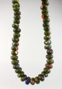 A bead necklace.