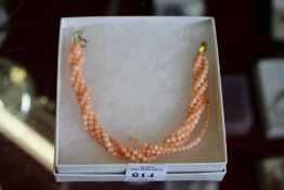 A coral bracelet.