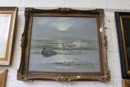 Breakers on a Shore oil on canvas, in a decorative gilt frame.