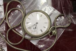 A fob watch and chain.