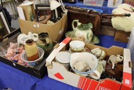 A quantity of miscellaneous china, glass etc. to include Wade Piggy Banks.