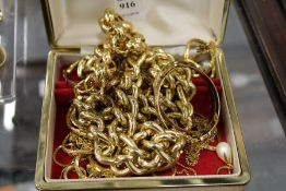 Gilt metal costume jewellery.