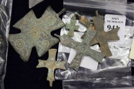 Small Roman bronze crosses.