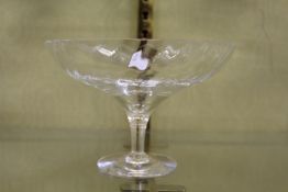 A glass pedestal bowl.