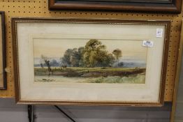 Rural Landscape with Cattle by a Watering Hole watercolour.