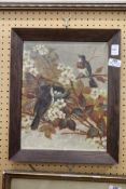 Birds by a Nest on a Bramble Bush oil on canvas.