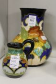 A Dutch Gouda vase and small jug.