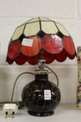 Decorative glass table lamp.