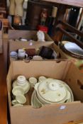 Three boxes of household china.