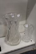 Two cut glass vases.