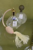 An Edinburgh Crystal atomiser and another scent bottle.