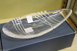 A stylish cut glass oval shaped dish by Villeroy and Boch, boxed.