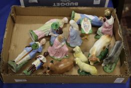 A porcelain nativity set.