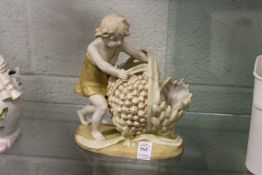 A Royal Vienna figural bisque porcelain vase.