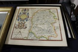 Three reproduction maps, framed and glazed.