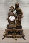 A good large French Empire gilded figural mantle clock by S. Martin & Sons.