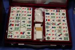 A cased Mahjong set.