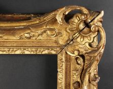 An 18th Century English Carved Giltwood Frame with Pierced Corners. 23.75