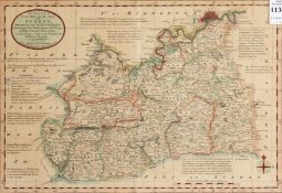 'Bowles's New Medium Map of Surrey', 18th Century Hand-Coloured. 9