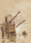 Gerald Edward Moira (1867-1959). Loading from the Quay, Watercolour, Signed, 6