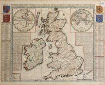 Nouvelle Carte D'Angletere, D'Ecosse, et D'Iralande, Circa 1720, by Henri Abraham. Hand-Coloured,