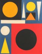 Manner of Auguste Herbin (1882-1960) French. An Abstract Composition with Coloured Shapes, Oil on